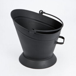 Fire122 16 Black Waterloo Metal Bucket 33.5X28X35Cm Coal Ash Carrier Fireplace Storage Durable Fireside Accessory - thumbnail 4