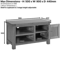 The Furniture Market Rustic Oak Small Compact Tv Unit Cabinet Up To 45 Tv Size - thumbnail 8