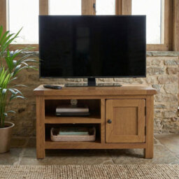 The Furniture Market Rustic Oak Small Compact Tv Unit Cabinet Up To 45 Tv Size - thumbnail 2