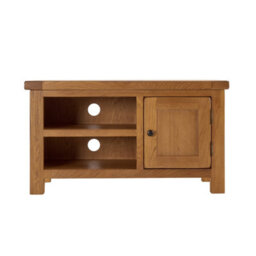 The Furniture Market Rustic Oak Small Compact Tv Unit Cabinet Up To 45 Tv Size - thumbnail 4