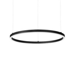 Ideal Lux Oracle Slim Non-Dim Round 90Cm Integrated Led Pendant Ceiling Light Black, 4000K - thumbnail 1