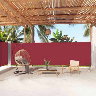 Walplus Retractable Side Awning Garden Sun Shade Canopy Gazebo For Back Door, Porch, Patio Red 180X1000 Cm - image 1