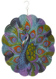 My Smart Buy Peacock Spinner - 30 Cm Decorative Stainless Steel Garden Spinner With Holographic Effect, Weatherproof For Outdoor Use - thumbnail 3