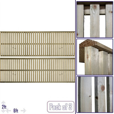 Premier Garden Supplies Premier Tuscany Wooden Trellis Panel 6Ft X 2Ft (3 Pack) Vertical Slatted Decorative Fencing Topper For Climbing Plant Support - image 1