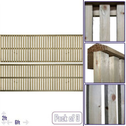 Premier Garden Supplies Premier Tuscany Wooden Trellis Panel 6Ft X 2Ft (3 Pack) Vertical Slatted Decorative Fencing Topper For Climbing Plant Support - thumbnail 1