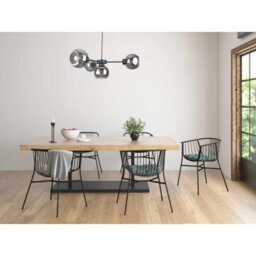 Luminosa Lighting Luminosa Kaliope Multi Arm Pendant Ceiling Light Black Smoky Glass Shade 4X E27 - thumbnail 2