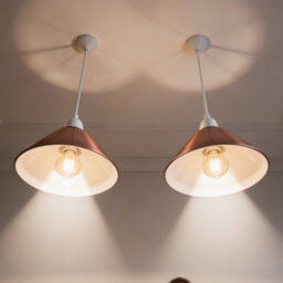 2 Pack Copper Cone Lamp Shade Metal Pendant Light Shade, Modern Ceiling Light Cover, Easy Fit Lampshade For Kitchen, Living Room - thumbnail 9