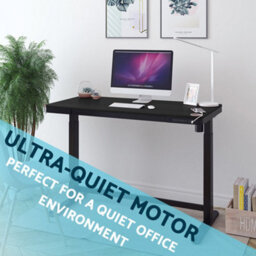 Loops Large Black Electric Sit-Stand Desk With Usb Ports And Twin Monitor Bracket - thumbnail 5