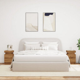 Berkfield Bedside Cabinets With Led 2 Pcs Artisian Oak 35X39X55 Cm Engineered Wood - thumbnail 4