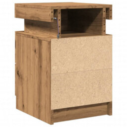Berkfield Bedside Cabinets With Led 2 Pcs Artisian Oak 35X39X55 Cm Engineered Wood - thumbnail 9