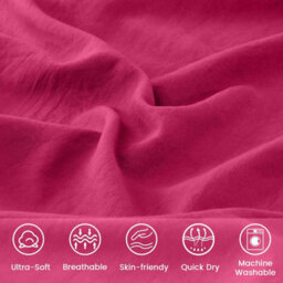 Bedlooms Pink Cotton Duvet Cover Set, Breathable & Anti-Allergic Bedding Pack, King 230X220Cm - thumbnail 4