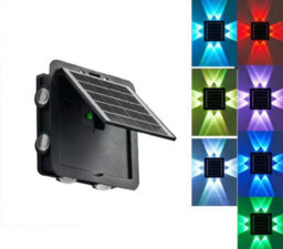 Living And Home Modern 4-Way Led Solar Wall Light, Rgb Multi-Colour - thumbnail 3
