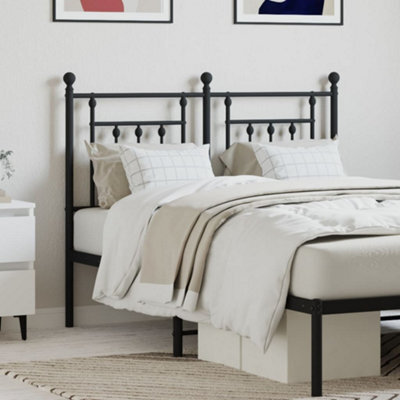 Berkfield Metal Headboard Black 120 Cm - image 1
