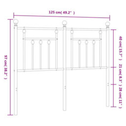 Berkfield Metal Headboard Black 120 Cm - thumbnail 7