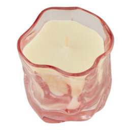 Living And Home Eco-Friendly Natural Relaxing Osmanthus Scented Soy Wax Candle In Twisted Pink Glass Jar - thumbnail 5