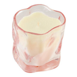 Living And Home Eco-Friendly Natural Relaxing Osmanthus Scented Soy Wax Candle In Twisted Pink Glass Jar - thumbnail 4