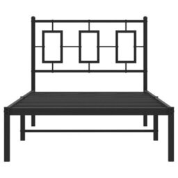 Berkfield Metal Bed Frame Without Mattress With Headboard Black 90X190Cm - thumbnail 5