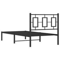 Berkfield Metal Bed Frame Without Mattress With Headboard Black 90X190Cm - thumbnail 7
