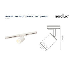 Nordlux Rondielink Metal Track Spot Light Adjustable Head White,mains - thumbnail 6