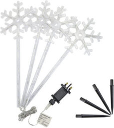 Set Of 4 Led Garden Stake Lights With Snowflake Or Star Design, Mains-Powered For Festive Displays - thumbnail 7