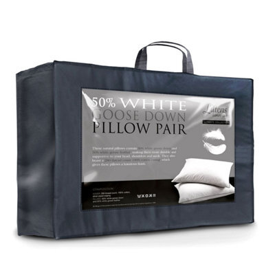 Littens 50% Goose Down & Feather Pair Pillows 280Tc Cotton, Down Proof (48Cm X 74Cm) - image 1
