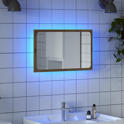 Walplus Bathroom Mirror With Led Light Artisan Oak 60X8.5X38 Cm - image 1