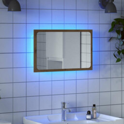 Walplus Bathroom Mirror With Led Light Artisan Oak 60X8.5X38 Cm