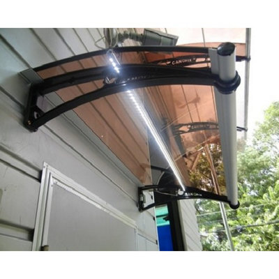 Canofix UK Canofix Door Canopy Pc 1000 Width X 650 Projection (Black Bracket - Bronze Sheet)