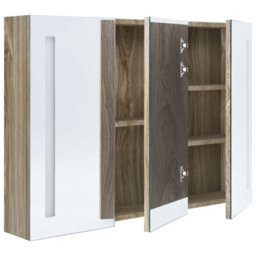 Berkfield Led Bathroom Mirror Cabinet 89X14X62 Cm Oak - thumbnail 5