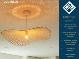 CGC Lighting Cgc Tulul Large 56 Cm Bamboo Lamp Shade Easy Fit Lampshade - thumbnail 9