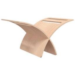 Berkfield Elegant Wooden Magazine Rack Floor Standing Natural - thumbnail 7
