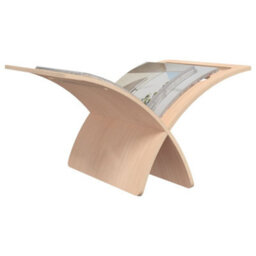 Berkfield Elegant Wooden Magazine Rack Floor Standing Natural - thumbnail 5