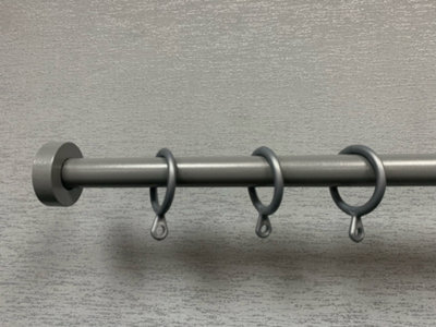 eXtreme Silver Curtain Pole For Patio 150 To 280Cm Extendable Curtain Pole Includes Finials, Rings, & Brackets