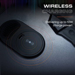 X Rocker Carbon-Tek 120Cm Led Gaming Desk With Wireless Charging - Grey / Blue Rgb - thumbnail 4