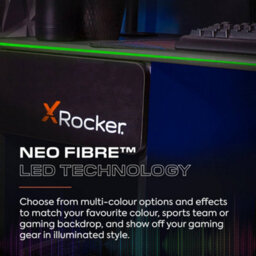 X Rocker Carbon-Tek 120Cm Led Gaming Desk With Wireless Charging - Grey / Blue Rgb - thumbnail 3