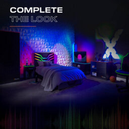 X Rocker Carbon-Tek 120Cm Led Gaming Desk With Wireless Charging - Grey / Blue Rgb - thumbnail 8