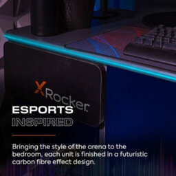 X Rocker Carbon-Tek 120Cm Led Gaming Desk With Wireless Charging - Grey / Blue Rgb - thumbnail 6