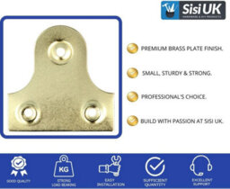 SISI UK Brass Picture Hanging Plates 25mm Plain Mirror Glass Frame Hanging Fixing Plates Frame Hanger Bracket Photo Frame Mirror Canvasx10 - thumbnail 3