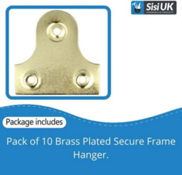 SISI UK Brass Picture Hanging Plates 25mm Plain Mirror Glass Frame Hanging Fixing Plates Frame Hanger Bracket Photo Frame Mirror Canvasx10 - thumbnail 2