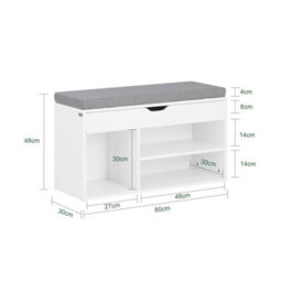 Sobuy Fsr45-Hg, Shoe Storage Cabinet Shoe Rack Shoe Bench With Lift Up Bench Top And Seat Cushion, Grey,w80Xd30Xh47.5 - thumbnail 3