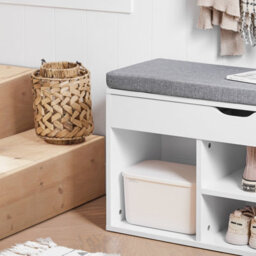 Sobuy Fsr45-Hg, Shoe Storage Cabinet Shoe Rack Shoe Bench With Lift Up Bench Top And Seat Cushion, Grey,w80Xd30Xh47.5 - thumbnail 4