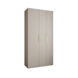 Arte Elegant Cashmere Como Iv Hinged Door Wardrobe H2460mm W1200mm D500mm, Three Doors, Eight Shelves, Hanging Rail, Gold Handles - thumbnail 1