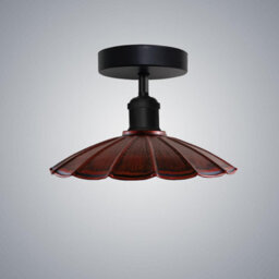 Industrial-Semi Flush Mount Vintage Ceiling Light  Metal 22Cm Umbrella Lampshade Pendant Lighting For Living Room - thumbnail 2