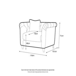 Sofas Express Carlton Mushroom Brown Velvet Armchair - thumbnail 3