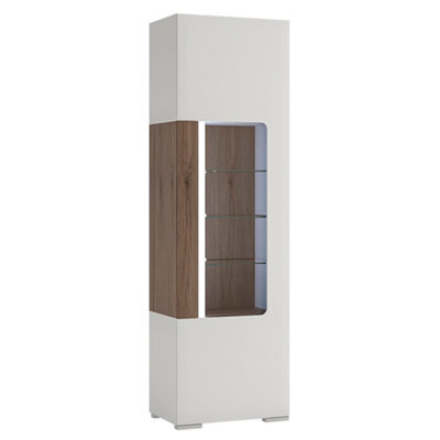 Furniture To Go Toronto Tall Narrow Glazed Display Cabinet With Internal Shelves (Inc. Plexi Lighting) - image 1