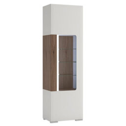 Furniture To Go Toronto Tall Narrow Glazed Display Cabinet With Internal Shelves (Inc. Plexi Lighting) - thumbnail 1