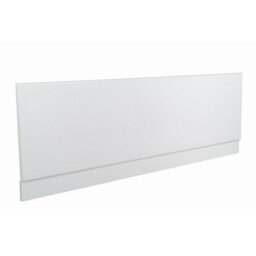 Rinse bathrooms Rinse Single Ended 1700X700mm Bath + Gloss White Front Wood Bath Panel + Black Grid Square Bath Screen - thumbnail 5