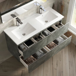 Banyetti Vatilla 1200mm Wall Hung Vanity Unit With Lira Basin - Cemento Grey - thumbnail 3