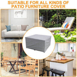 150X150X75Cm Silver Waterproof Garden Furniture Cover Heavy Duty Patio Rattan Table Set Cover - thumbnail 2