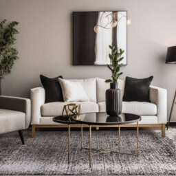 Silver Black Abstract Bordered Modern Rug Easy To Clean Living Room And Bedroom-120Cm X 170Cm - thumbnail 6